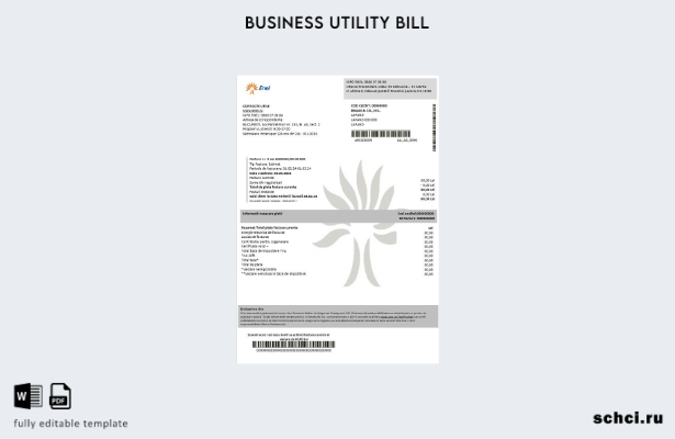 цифровая загрузка Румыния Enel электричество, подтверждение адреса, шаблон счета